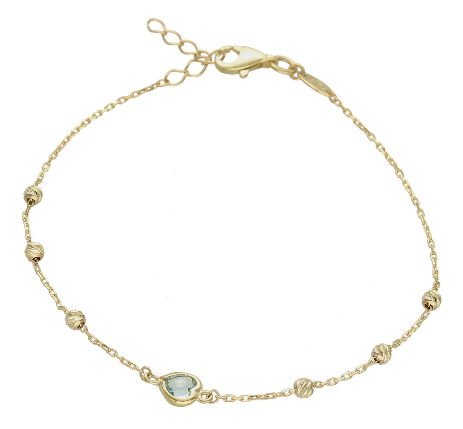 Bransoletka złota z niebieskim serduszkiem próba 375, BR 4366 375 1.jpg